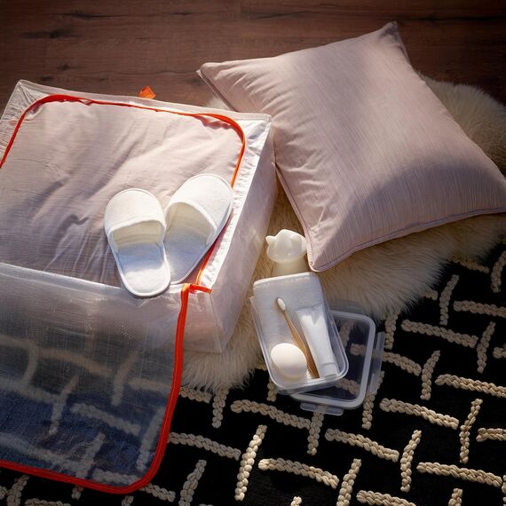 IKEA Parkla Aufbewahrungstasche, 55 x 49 x 19 cm, perfekt für alles von saisonaler Dekoration über Kleidung, Schuhe und Bettwäsche.