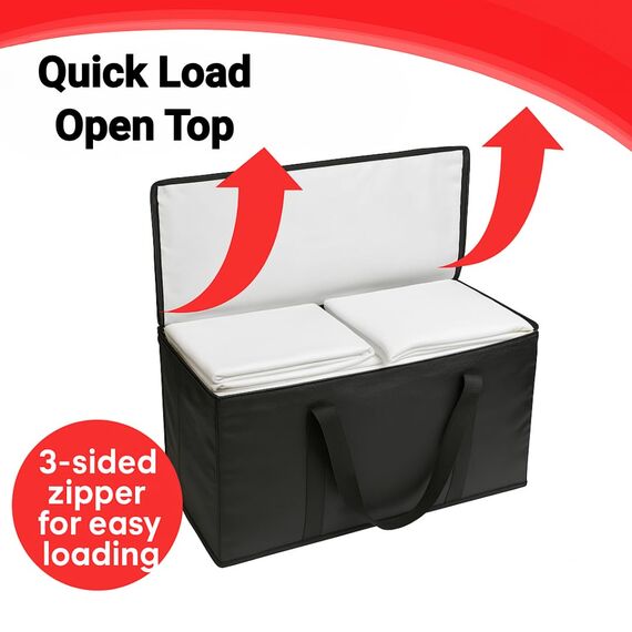 BAG-THAT! 10 schwarze Umzugstaschen, extra groß, strapazierfähig, Aufbewahrungstaschen, Decken, platzsparend, mit verstärkten Griffen, Reißverschlüssen, Jumbo-Kunststoff-Aufbewahrungstaschen-Set (10)