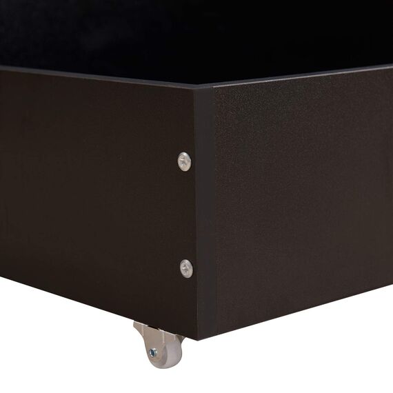 DORAFAIR Schublade für Bett, 2er Set Unter Bettschubladen Schubkasten mit weißen Rollen 90 x 47 x 27 cm, Schwarz