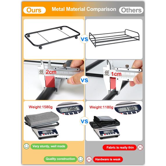 Huquter 2 Stück Unterbett Aufbewahrungsbox mit rollen 360°Drehung, Unterbettkommode groß mit 3 Griffe, Ultra dicken Bettdecken Aufbewahrung, bettkasten mit rollen (Z-Grey)