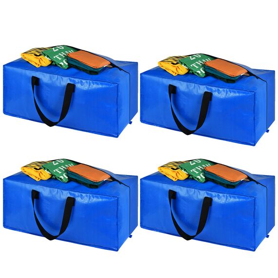 Strapazierfähige extra große Aufbewahrungstaschen, XL-Umzugstaschen für Studentenwohnheim-Essentials, Umzugsbedarf, kompatibel mit IKEA Frakta Cart, 4 Packungen