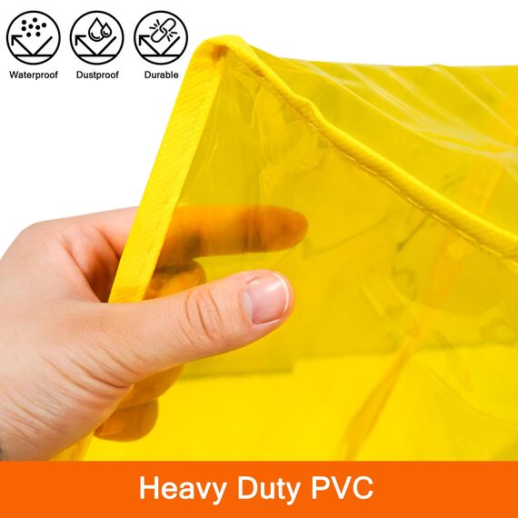 Vieshful 3 Stück Aufbewahrungstasche für Kleidung mit Verstärktem Griff Faltbare Unterbett Aufbewahrungsbox Vinyl Organizer für Bettdecke 40L Gelb