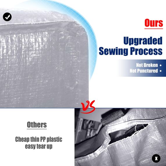 Cosy Family Robuste Umzugstaschen mit Rucksackgurten – starke Griffe und Reißverschlüsse, platzsparende Aufbewahrungstaschen, zusammenklappbar, Alternative zu Umzugskartons (X-Large-Set, 12 Stück)