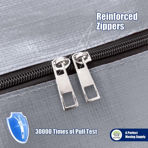 Cosy Family 4 robuste extra große Umzugstaschen mit Rucksackgurten – starke Griffe und Reißverschlüsse, platzsparende Aufbewahrungstaschen, zusammenklappbar, Alternative zu Umzugskartons (X-Large-Set)