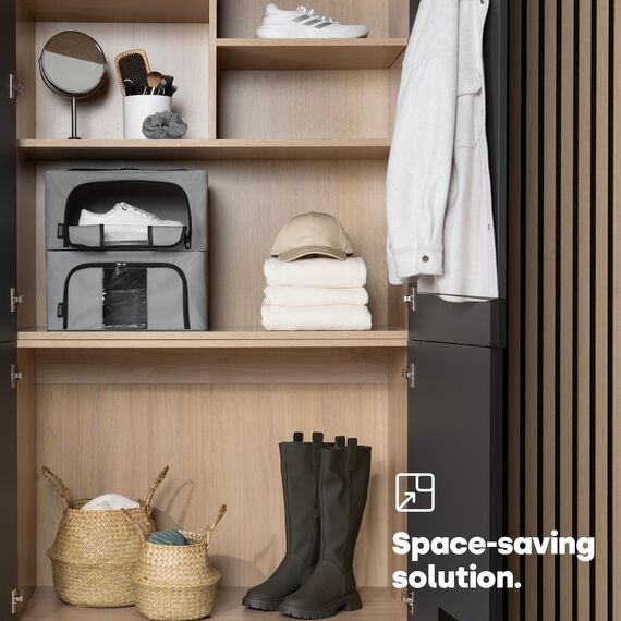 LIVIVO Set mit 3 Aufbewahrungsbeuteln, Organizer mit doppeltem Reißverschluss, klare Fenster, ideal für die Aufbewahrung von Bettdecken, Decken, Bettwäsche, Kleidung, Handtüchern, Pullovern, Spielzeug