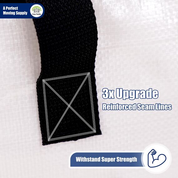 Cosy Family Robuste und extra große Umzugstaschen mit Rucksackgurten – starke Griffe und Reißverschlüsse, platzsparende Aufbewahrungstaschen, zusammenklappbar, Alternative zu Umzugskartons, 8 Stück