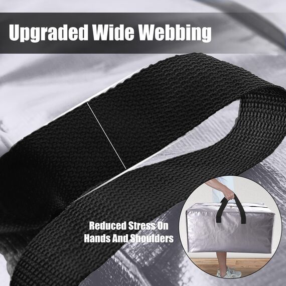 Cosy Family Robuste Umzugstaschen mit Rucksackgurten – starke Griffe und Reißverschlüsse, platzsparende Aufbewahrungstaschen, zusammenklappbar, Alternative zu Umzugskartons (X-Large-Set, 12 Stück)