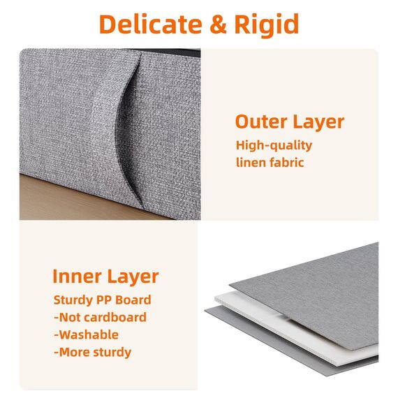 Vailando Unterbett-Aufbewahrungstaschen, Organizer (2 Stück), Stoff mit Reißverschluss, große Kapazität, Aufbewahrungsbox für Decken, stabile Aufbewahrungskörbe mit verstärkten Griffen, grau