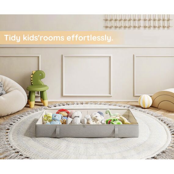 Vailando Unterbett-Aufbewahrungsbehälter, Unterbett-Aufbewahrungsbehälter, 15,2 cm hoch, Kleideraufbewahrungsbox mit stabilen Griffen und Seitenwänden, faltbar, Grau, 2 Stück