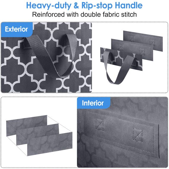 WISELIFE Aufbewahrungstaschen, große Decken- und Kleiderorganisation und Aufbewahrungsbehälter für Bettwäsche, Bettdecken, faltbarer Organizer mit verstärktem Griff, transparentes Fenster, stabile