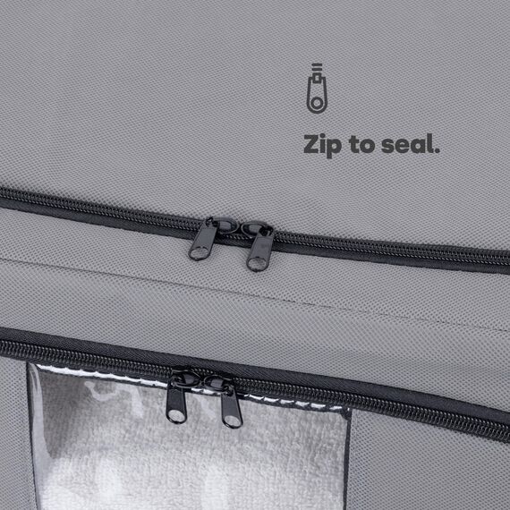 LIVIVO Set mit 3 Aufbewahrungsbeuteln, Organizer mit doppeltem Reißverschluss, klare Fenster, ideal für die Aufbewahrung von Bettdecken, Decken, Bettwäsche, Kleidung, Handtüchern, Pullovern, Spielzeug