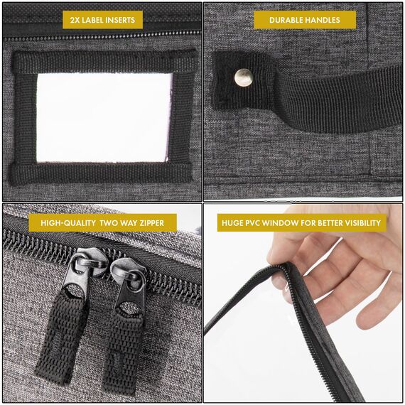 HOMELUX THEORY Premium-Unterbett-Aufbewahrungsbehälter mit extra dickem Karton an allen Seiten, 33x17x4.5 cm, niedriges Profil, 2 Stück