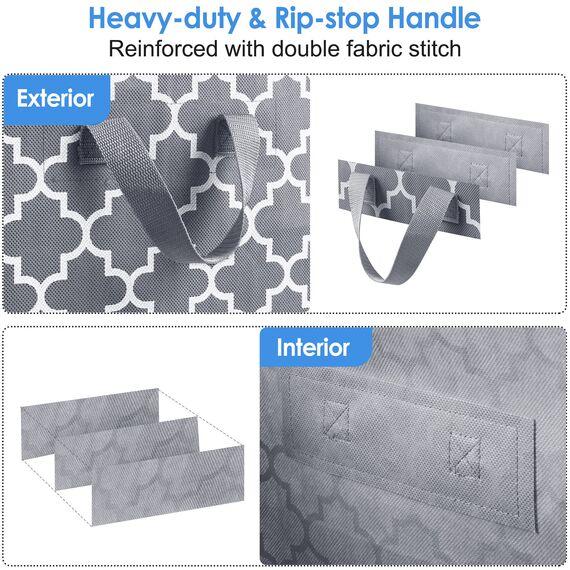 WISELIFE Aufbewahrungsbeutel, 6 Stück/100 l, Decken- und Kleiderorganisation, Aufbewahrungsbehälter für Bettdecken, Bettwäsche, faltbarer Organizer mit verstärktem Griff, transparentes Fenster