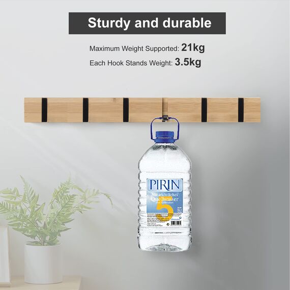 ANVODE Garderobenhaken Wandmontierter, Kleiderhaken Garderobenleiste mit 6 Faltbar Haken für Jacken, Mäntel, Hüte, Schals, Handtaschen