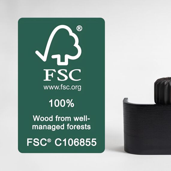 Kazai. Wandgarderobe 'Toke' | Moderne Design-Garderobe mit verdeckten Wandhaken | Garderobenpaneel aus Massivem Echtholz-Furnier | Eiche, schwarz