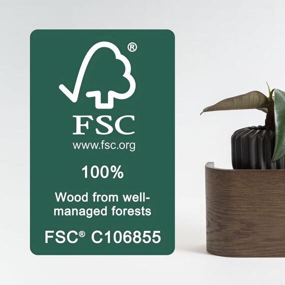 Kazai. Wandgarderobe 'Toke' | Moderne Design-Garderobe mit verdeckten Wandhaken | Garderobenpaneel aus Massivem Echtholz-Furnier | Eiche, dunkel