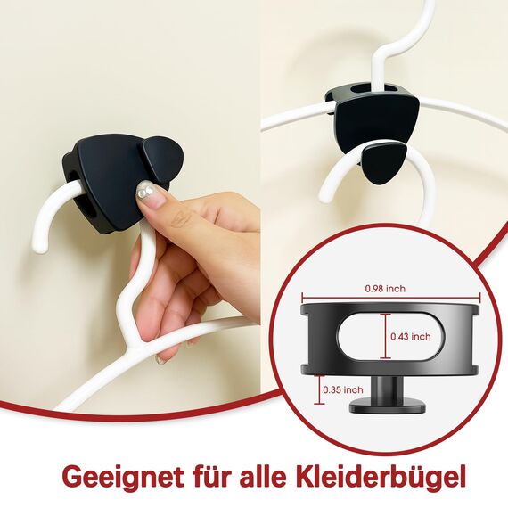 Latoxcaa Kleiderbügel Platzsparend 20 Stück - Schwerlast Organizer bis 20KG | Stabile platzsparende Kleiderbügel zur Kleider-Aufbewahrung | Schwarz
