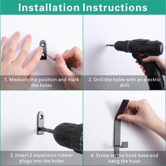 Kssvzz 8 Stück Grau kleiderhaken Wand zum Bohren-Schrauben unsichtbar, Moderne Garderobenhaken Garderobenleiste Wand für Jacken, Mäntel, Cap, Schals, Handtuch, Handtaschen und Mehr