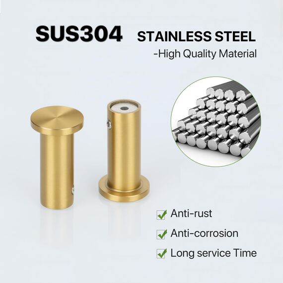 SAYAYO Garderobenhaken Edelstahl, Kleiderhaken Wand Haken zum Schrauben Handtuchhaken Wandhaken Garderobe Sonnengolden 2 Stück für Badezimmer, Küche, Schlafzimmer