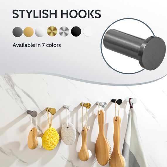 SAYAYO Garderobenhaken Edelstahl, Kleiderhaken Wand Haken zum Schrauben Handtuchhaken Wandhaken Garderobe Grau 2 Stück für Badezimmer, Küche, Schlafzimmer