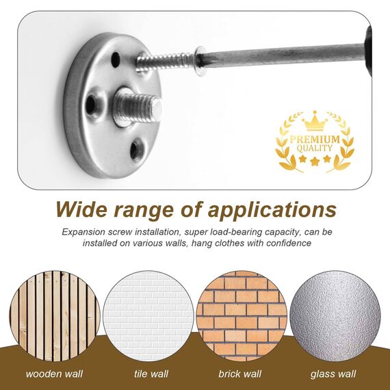 WJUAN 4er Set Garderobenhaken Edelstahl Schwarz | 53mm Handtuchhaken | Wandhaken mit 20kg Tragkraft & Montagezubehör | Kleiderhaken für Bad, Küche, Schlafzimmer