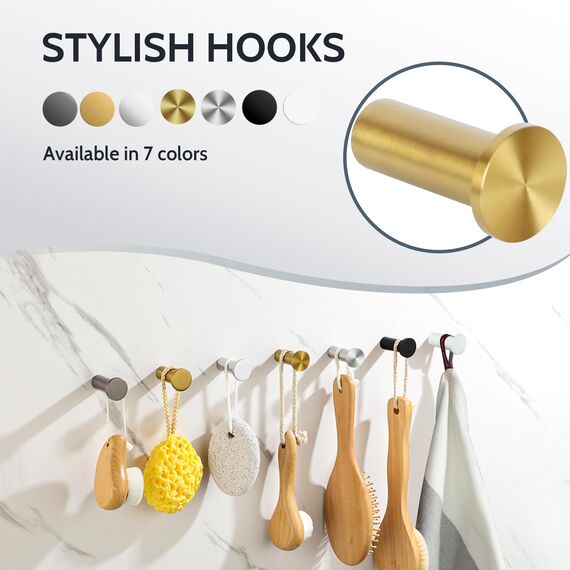 SAYAYO Garderobenhaken Edelstahl, Kleiderhaken Wand Haken zum Schrauben Handtuchhaken Wandhaken Garderobe Sonnengolden 2 Stück für Badezimmer, Küche, Schlafzimmer