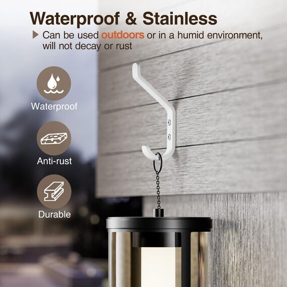 susswiff 10-Stück Garderobenhaken, Kleiderhaken zum Schrauben, Haken für Akustikpaneele, Schlafzimmer, Wohnzimmer, Badezimmer, Wandhaken für Garderobe, Jacken, Hut, Metall,Weiß, 10CM