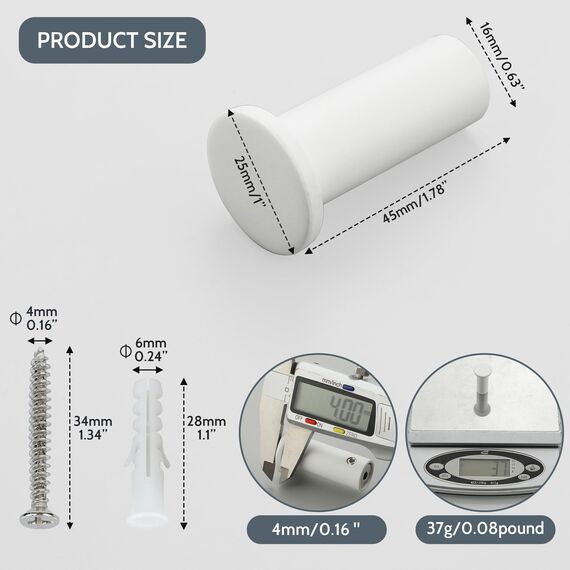 SAYAYO Garderobenhaken Edelstahl, Kleiderhaken Wand Haken zum Schrauben Handtuchhaken Wandhaken Garderobe Weiß 4 Stück für Badezimmer, Küche, Schlafzimmer