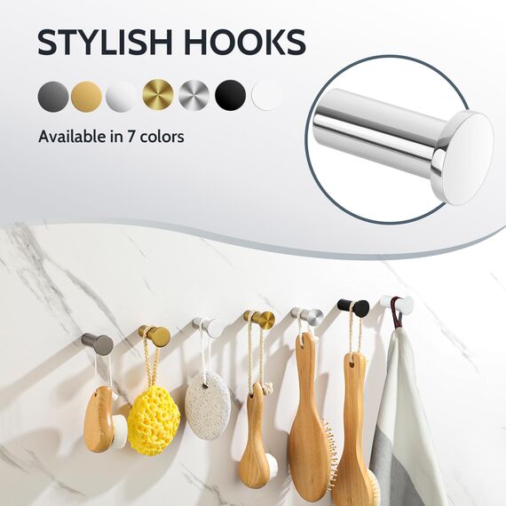 SAYAYO Garderobenhaken Edelstahl, Kleiderhaken Wand Haken zum Schrauben Handtuchhaken Wandhaken Garderobe Poliert 4 Stück für Badezimmer, Küche, Schlafzimmer, EGOY001Y-C-4P