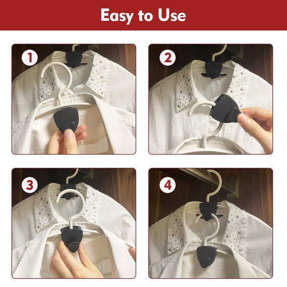 Kleiderbügel Platzsparend 30 Stück - Schwerlast Organizer bis 20KG | Stabile platzsparende Kleiderbügel zur Kleider-Aufbewahrung | Schwarz