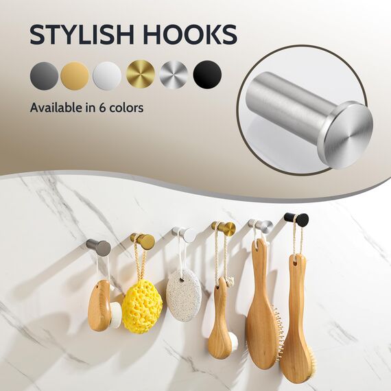 SAYAYO Garderobenhaken Edelstahl, Kleiderhaken Wand Haken zum Schrauben Handtuchhaken Wandhaken Garderobe Gebürstet 4 Stück für Badezimmer, Küche, Schlafzimmer, EGOY001Y-LS-4P