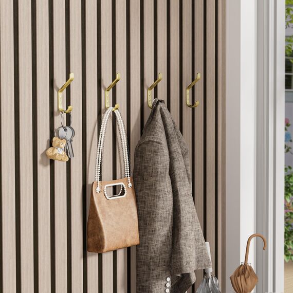 susswiff 10-Stück Garderobenhaken, Kleiderhaken zum Schrauben, Haken für Akustikpaneele, Schlafzimmer, Wohnzimmer, Badezimmer, Wandhaken für Garderobe, Jacken, Hut, Metall,10CM 10er-Pack Türhaken