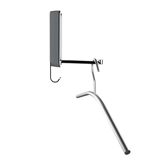 WENKO Klapphaken Premium Sigma, klappbarer Wandhaken zum Anbohren, mit Abrutschsicherung, modernes Design, Kunststoffgehäuse und Stabiler Metallhaken, 2,5 x 18 x 2,5 cm, Grau