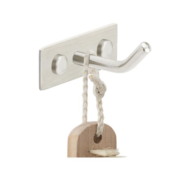 Stahlia Hakenleiste EDELSTAHL gebürstet Garderobenleiste 1x Haken (L: 80mm) Modell:MARTINA Wandgarderobe mit 1/4/6/8/10 Kleiderhaken Garderobenhaken Wandhaken