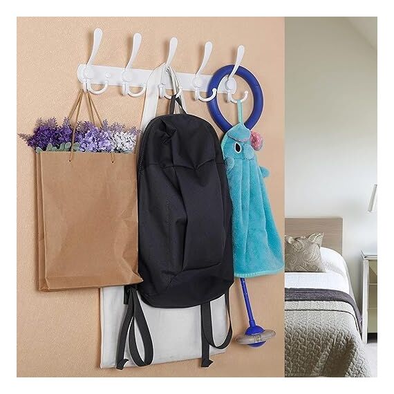 GlazieVault Kleiderhaken zur Wandmontage, Edelstahlgarderobe, robust, Premium-Design, rostfrei, 2 Stück, Weiß-3