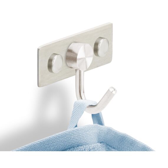 Stahlia Hakenleiste EDELSTAHL gebürstet Garderobenleiste 1x Haken (L: 80mm) Modell:CHIARA Wandgarderobe mit 1/4/6/8/10 Kleiderhaken Garderobenhaken Wandhaken