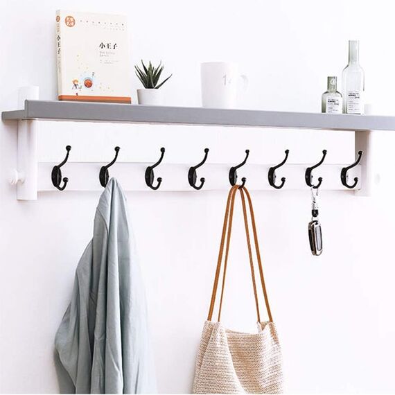 GlazieVault Black Kleiderhaken für die Wand – Garderobe (10 Stück) – Robuste wandmontierte Kleiderhaken für den Kleiderschrank Wandhaken, Wandgarderobe, Hakenleiste