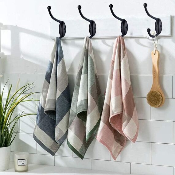 GlazieVault Black Kleiderhaken für die Wand – Garderobe (10 Stück) – Robuste wandmontierte Kleiderhaken für den Kleiderschrank Wandhaken, Wandgarderobe, Hakenleiste