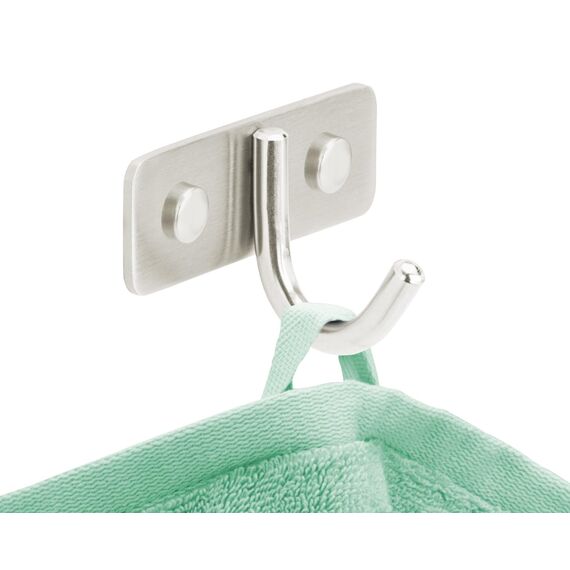 Stahlia Hakenleiste EDELSTAHL gebürstet Garderobenleiste 1x Haken (L: 80mm) Modell:GRETA Wandgarderobe mit 1/4/6/8/10 Kleiderhaken Garderobenhaken Wandhaken