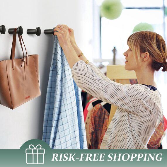 GUWINA Garderobenhaken Schwarz, 6 Garderobenhaken Kinder Einzeln Modern,Kleiderhaken Wand Garderobe, Wandhaken Schwerlast zum Schrauben für Garderobe, Küche, Badezimmer, Kinderzimmer