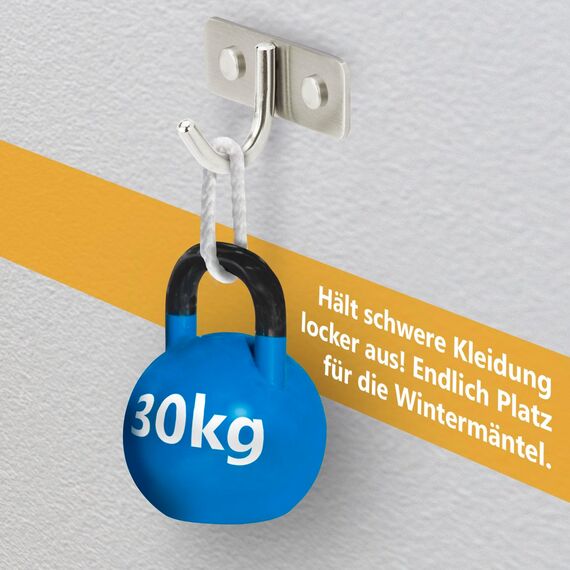 Stahlia Hakenleiste EDELSTAHL gebürstet Garderobenleiste 1x Haken (L: 80mm) Modell:GRETA Wandgarderobe mit 1/4/6/8/10 Kleiderhaken Garderobenhaken Wandhaken