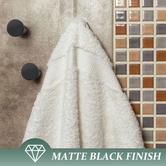 GUWINA Garderobenhaken Schwarz, 6 Garderobenhaken Kinder Einzeln Modern,Kleiderhaken Wand Garderobe, Wandhaken Schwerlast zum Schrauben für Garderobe, Küche, Badezimmer, Kinderzimmer