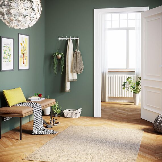 Dripex Garderobenleiste Rostfrei Edelstahl Kleiderhaken Garderobenhaken Doppelhaken bis zu 30kg belastbar Haken Weiß, 6 Haken 2 Stück