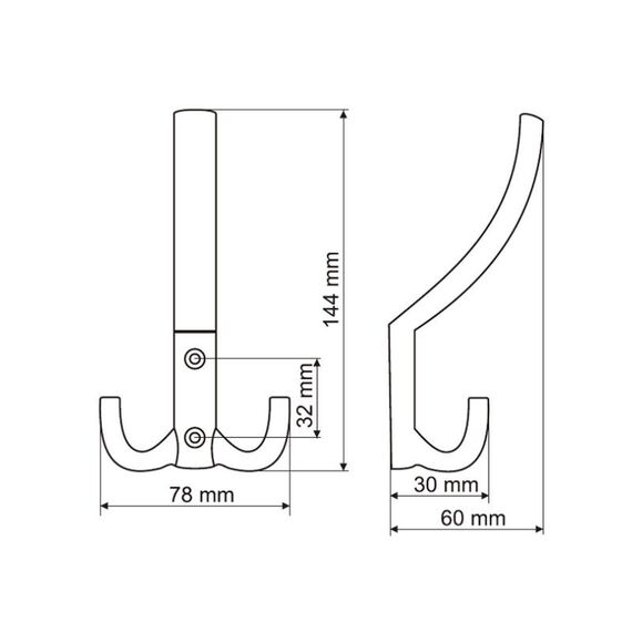 5 x SO-TECH® Garderobenhaken Julie Kleiderhaken Mantelhaken Wandhaken Edelstahloptik matt (groß)