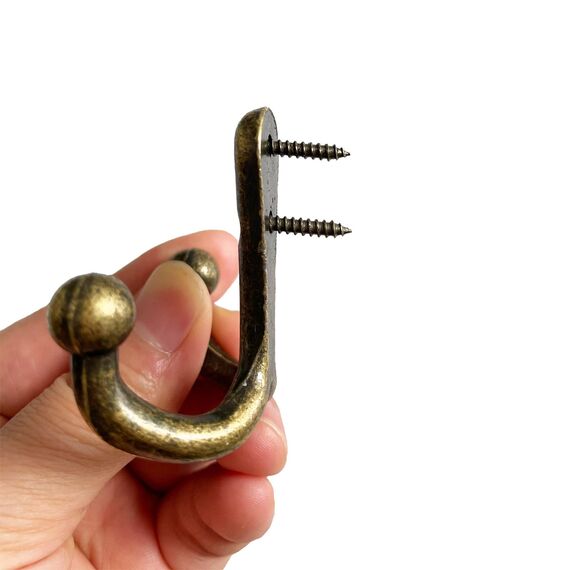 5 Stück Kleiderhaken Vintage Bronze, Mokife Garderobenhaken Doppelt Wandhaken Schwerlast mit Schrauben für Tür, Wand, Garderobe