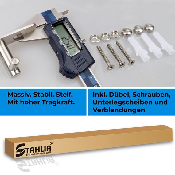 Stahlia Hakenleiste EDELSTAHL gebürstet Garderobenleiste 6x Haken (L: 425mm) Modell:GRETA Wandgarderobe mit 1/4/6/8/10 Kleiderhaken Garderobenhaken Wandhaken