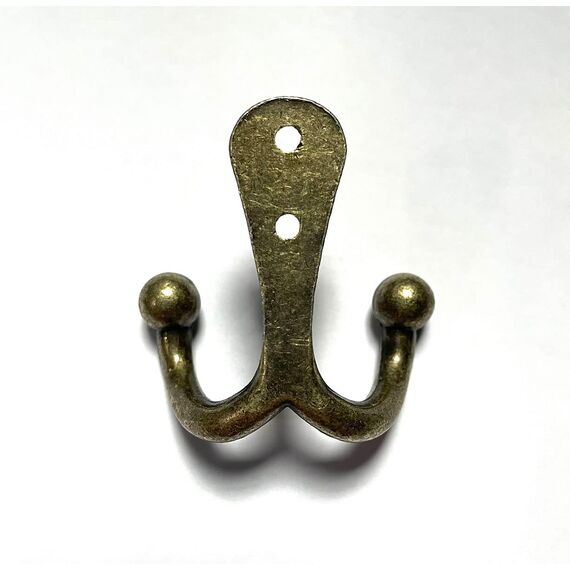 5 Stück Kleiderhaken Vintage Bronze, Mokife Garderobenhaken Doppelt Wandhaken Schwerlast mit Schrauben für Tür, Wand, Garderobe