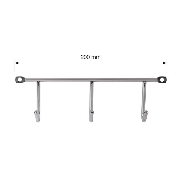 LouMaxx Hakenleiste – Kleiderhaken Wand 2er Set Chrom – Gaderobenhakenleiste – optimaler Helfer für Küche, Bad und Garage