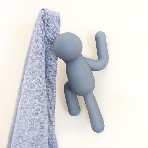 Umbra Buddy Wandhaken Set - Dekorative Haken für Jacken, Schals, Taschen & Handtücher - 3er Set, dunkelgrau (Dunkelgrau)