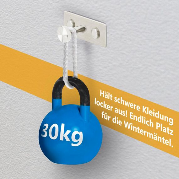 Stahlia Hakenleiste EDELSTAHL gebürstet Garderobenleiste 8x Haken (L: 615mm) Modell:GIORGIA Wandgarderobe mit 1/4/6/8/10 Kleiderhaken Garderobenhaken Wandhaken